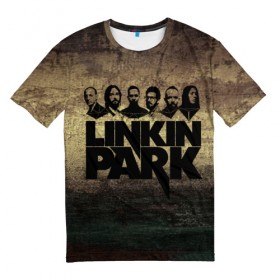 Мужская футболка 3D с принтом Linkin Park Band в Петрозаводске, 100% полиэфир | прямой крой, круглый вырез горловины, длина до линии бедер | chester bennington | linkin park | беннингтон | линкин паркб честер | майк | шинода