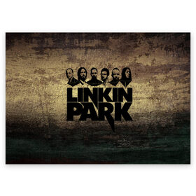Поздравительная открытка с принтом Linkin Park Band в Петрозаводске, 100% бумага | плотность бумаги 280 г/м2, матовая, на обратной стороне линовка и место для марки
 | chester bennington | linkin park | беннингтон | линкин паркб честер | майк | шинода