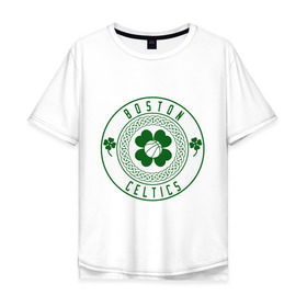 Мужская футболка хлопок Oversize с принтом Boston Celtics в Петрозаводске, 100% хлопок | свободный крой, круглый ворот, “спинка” длиннее передней части | basketball | boston | celtics | nba | баскетбол | бостон | келтикс | нба | селтикс | спорт