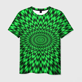Мужская футболка 3D с принтом Оптическая кислота в Петрозаводске, 100% полиэфир | прямой крой, круглый вырез горловины, длина до линии бедер | 3d | абстракция | волны | другие | краска | линии | оптические | полосы | прикольные | разводы | узоры | фрактал | цветные | яркие
