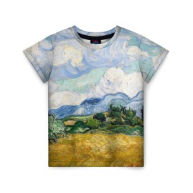 Детская футболка 3D с принтом Ван Гог Картина в Петрозаводске, 100% гипоаллергенный полиэфир | прямой крой, круглый вырез горловины, длина до линии бедер, чуть спущенное плечо, ткань немного тянется | картина | лето | масло | мировой шедевр | пейзаж