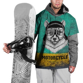 Накидка на куртку 3D с принтом Мотоцикл медведь в Петрозаводске, 100% полиэстер |  | 3d | motor bicycle | motorbike | motorcycle | авто | автомобильные | водитель | механик | мотоциклист | очки