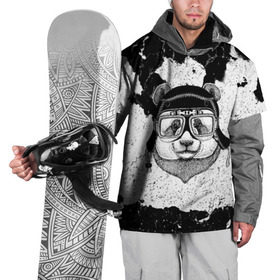 Накидка на куртку 3D с принтом Панда Гонщик в Петрозаводске, 100% полиэстер |  | 3d | motor bicycle | motorbike | motorcycle | авто | автомобильные | водитель | животные | кот | механик | мотоциклист | очки | панда