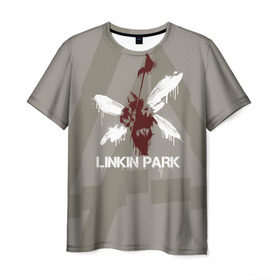 Мужская футболка 3D с принтом Linkin Park - Hybrid logos в Петрозаводске, 100% полиэфир | прямой крой, круглый вырез горловины, длина до линии бедер | Тематика изображения на принте: 0x000000123 | chester | hybrid | linkin park | линкин парк