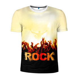 Мужская футболка 3D спортивная с принтом Rock концерт в Петрозаводске, 100% полиэстер с улучшенными характеристиками | приталенный силуэт, круглая горловина, широкие плечи, сужается к линии бедра | rock | в толпу | гитара | группа | дым | жанр | концерт | металл | музыка | надпись | панк | певец | песня | прыжок | рок | рок н рол | руки | стиль | хард | хой | я люблю рок