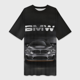 Платье-футболка 3D с принтом BMW серебро в Петрозаводске,  |  | bmw | x3 x4 x5 x6 x7 x8 | авто | автомобиль | блатная | бмв | бумер | бэха | иномарка | концерн | красивая | крутая | марка немецкая | машина | пацанский таз | прикольная | тачила | тачка