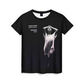 Женская футболка 3D с принтом Selena Gomez в Петрозаводске, 100% полиэфир ( синтетическое хлопкоподобное полотно) | прямой крой, круглый вырез горловины, длина до линии бедер | selena gomez