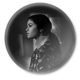 Значок с принтом Selena Gomez в Петрозаводске,  металл | круглая форма, металлическая застежка в виде булавки | Тематика изображения на принте: selena gomez