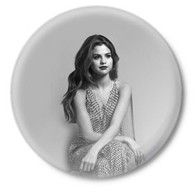 Значок с принтом Selena Gomez в Петрозаводске,  металл | круглая форма, металлическая застежка в виде булавки | selena gomez