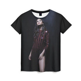 Женская футболка 3D с принтом Selena Gomez в Петрозаводске, 100% полиэфир ( синтетическое хлопкоподобное полотно) | прямой крой, круглый вырез горловины, длина до линии бедер | selena gomez