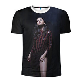 Мужская футболка 3D спортивная с принтом Selena Gomez в Петрозаводске, 100% полиэстер с улучшенными характеристиками | приталенный силуэт, круглая горловина, широкие плечи, сужается к линии бедра | selena gomez