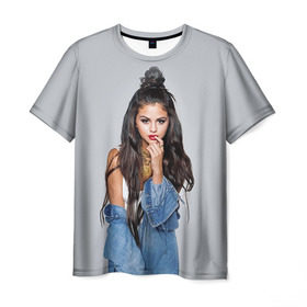 Мужская футболка 3D с принтом Selena Gomez в Петрозаводске, 100% полиэфир | прямой крой, круглый вырез горловины, длина до линии бедер | 