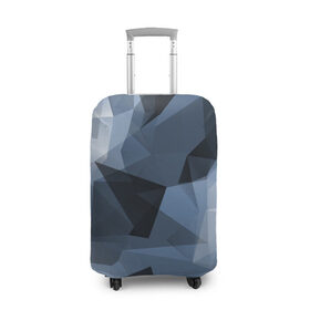 Чехол для чемодана 3D с принтом Camo - Black & Blue (Чёрно-синий камуфляж) в Петрозаводске, 86% полиэфир, 14% спандекс | двустороннее нанесение принта, прорези для ручек и колес | 0x00000123 | camo | битый | камуфляж | пиксель | синий