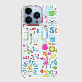 Чехол для iPhone 13 Pro с принтом Стикеры Наука в Петрозаводске,  |  | паттерн | студенту | школьный