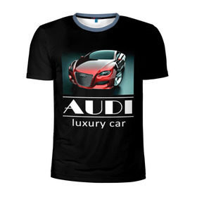 Мужская футболка 3D спортивная с принтом AUDI luxury car в Петрозаводске, 100% полиэстер с улучшенными характеристиками | приталенный силуэт, круглая горловина, широкие плечи, сужается к линии бедра | Тематика изображения на принте: ауди | машина