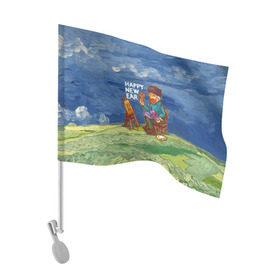 Флаг для автомобиля с принтом Винсент Ван Гог в Петрозаводске, 100% полиэстер | Размер: 30*21 см | вангог | винсент | живопись | картина