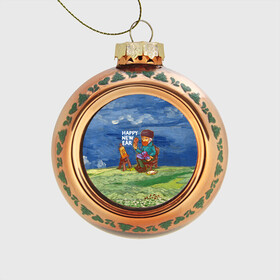 Стеклянный ёлочный шар с принтом Винсент Ван Гог в Петрозаводске, Стекло | Диаметр: 80 мм | вангог | винсент | живопись | картина