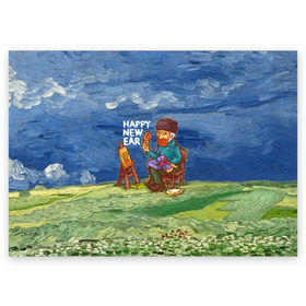 Поздравительная открытка с принтом Винсент Ван Гог в Петрозаводске, 100% бумага | плотность бумаги 280 г/м2, матовая, на обратной стороне линовка и место для марки
 | Тематика изображения на принте: вангог | винсент | живопись | картина