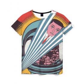 Женская футболка 3D с принтом ретро в Петрозаводске, 100% полиэфир ( синтетическое хлопкоподобное полотно) | прямой крой, круглый вырез горловины, длина до линии бедер | олдскул | ретро | стиль