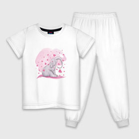 Детская пижама хлопок с принтом Слоник в Петрозаводске, 100% хлопок |  брюки и футболка прямого кроя, без карманов, на брюках мягкая резинка на поясе и по низу штанин
 | акварель | любовь | рисунок | розовый