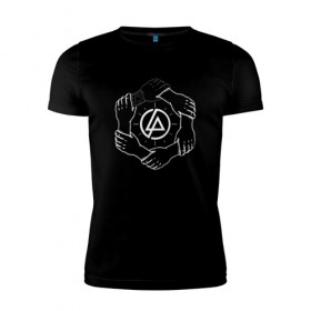 Мужская футболка премиум с принтом Linkin Park в Петрозаводске, 92% хлопок, 8% лайкра | приталенный силуэт, круглый вырез ворота, длина до линии бедра, короткий рукав | 0x000000123 | chester | linkin park | линкин парк