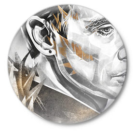 Значок с принтом Андрей Лысиков в Петрозаводске,  металл | круглая форма, металлическая застежка в виде булавки | дельфин