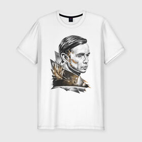 Мужская футболка премиум с принтом Андрей Лысиков в Петрозаводске, 92% хлопок, 8% лайкра | приталенный силуэт, круглый вырез ворота, длина до линии бедра, короткий рукав | дельфин