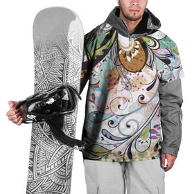 Накидка на куртку 3D с принтом Хохлома в Петрозаводске, 100% полиэстер |  | орнамент | роспись