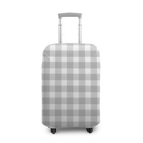 Чехол для чемодана 3D с принтом Grey squares в Петрозаводске, 86% полиэфир, 14% спандекс | двустороннее нанесение принта, прорези для ручек и колес | белый | клеточка | серый | текстура