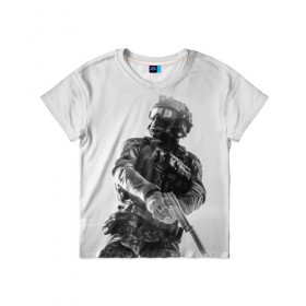 Детская футболка 3D с принтом Battlefield 4 в Петрозаводске, 100% гипоаллергенный полиэфир | прямой крой, круглый вырез горловины, длина до линии бедер, чуть спущенное плечо, ткань немного тянется | battlefield | game | soldiers | weapons | воин | игра | игрок | оружие | солдат