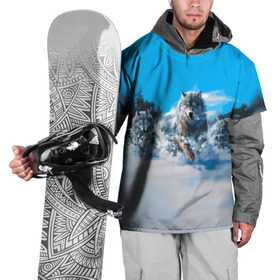 Накидка на куртку 3D с принтом Волчья охота в Петрозаводске, 100% полиэстер |  | бирюк | волк | волчара | волчица | волчок | глаза | животное | животные | зверь | зима | злость | картина | койот | рисунок | санитар леса | серый | снег | стая | три | хищник | цветной | шакал
