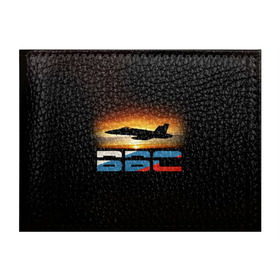 Обложка для студенческого билета с принтом Истребитель ВВС на закате в Петрозаводске, натуральная кожа | Размер: 11*8 см; Печать на всей внешней стороне | самолет