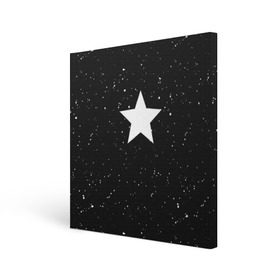 Холст квадратный с принтом Super Star в Петрозаводске, 100% ПВХ |  | black | milk | блэк | брызги | звезда | милк | текстура | узор