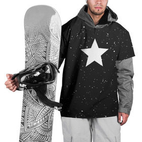 Накидка на куртку 3D с принтом Super Star в Петрозаводске, 100% полиэстер |  | black | milk | блэк | брызги | звезда | милк | текстура | узор