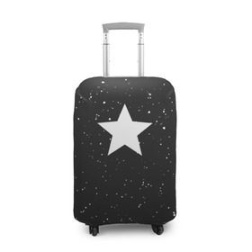 Чехол для чемодана 3D с принтом Super Star в Петрозаводске, 86% полиэфир, 14% спандекс | двустороннее нанесение принта, прорези для ручек и колес | black | milk | блэк | брызги | звезда | милк | текстура | узор