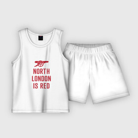 Детская пижама с шортами хлопок с принтом North London is Red в Петрозаводске,  |  | arsenal | football | арсенал | лондон | спорт | футбол