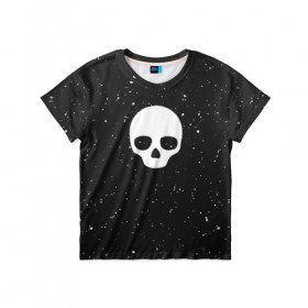 Детская футболка 3D с принтом Black Milk Skull Classic в Петрозаводске, 100% гипоаллергенный полиэфир | прямой крой, круглый вырез горловины, длина до линии бедер, чуть спущенное плечо, ткань немного тянется | 