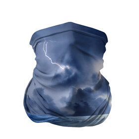 Бандана-труба 3D с принтом Шторм в Петрозаводске, 100% полиэстер, ткань с особыми свойствами — Activecool | плотность 150‒180 г/м2; хорошо тянется, но сохраняет форму | брызги | буря | вода | волны | гроза | капли | красивое | молния | море | непогода | океан | природа | синее | стихия | тучи