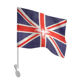 Флаг для автомобиля с принтом Флаг Англии с белым орлом в Петрозаводске, 100% полиэстер | Размер: 30*21 см | london | англия | белый | брызги | великобритания | империя | клякса | крылья | лондон | необычный | объеденное королевство | орел | птица | символ | сокол | туманный альбион | флаг