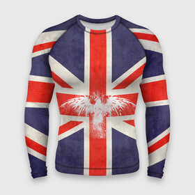 Мужской рашгард 3D с принтом Флаг Англии с белым орлом в Петрозаводске,  |  | london | англия | белый | брызги | великобритания | империя | клякса | крылья | лондон | необычный | объеденное королевство | орел | птица | символ | сокол | туманный альбион | флаг