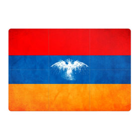 Магнитный плакат 3Х2 с принтом Флаг Армении с белым орлом в Петрозаводске, Полимерный материал с магнитным слоем | 6 деталей размером 9*9 см | айастан | армения | белый | босеан | брызги | ереван | знамя | империя | клякса | крылья | кумач | необычный | орел | пойс | птица | символ | сокол | стяг | флаг | хайастан | штандарт