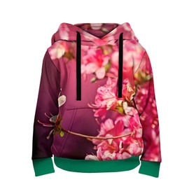 Детская толстовка 3D с принтом Сакура в Петрозаводске, 100% полиэстер | двухслойный капюшон со шнурком для регулировки, мягкие манжеты на рукавах и по низу толстовки, спереди карман-кенгуру с мягким внутренним слоем | 3d | flower | nature | pink | sakura | весна | деревья | природа | розовый | сакура | цветы | япония