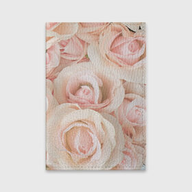Обложка для паспорта матовая кожа с принтом Pink roses в Петрозаводске, натуральная матовая кожа | размер 19,3 х 13,7 см; прозрачные пластиковые крепления | Тематика изображения на принте: розовый | розы