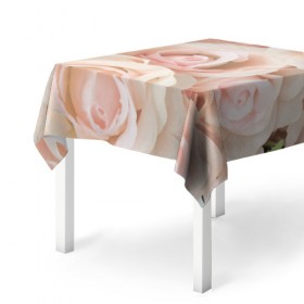 Скатерть 3D с принтом Pink roses в Петрозаводске, 100% полиэстер (ткань не мнется и не растягивается) | Размер: 150*150 см | Тематика изображения на принте: розовый | розы