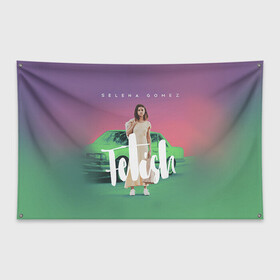 Флаг-баннер с принтом Selena Gomez в Петрозаводске, 100% полиэстер | размер 67 х 109 см, плотность ткани — 95 г/м2; по краям флага есть четыре люверса для крепления | selena gomez