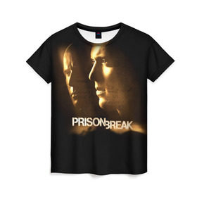 Женская футболка 3D с принтом Prison break 3 в Петрозаводске, 100% полиэфир ( синтетическое хлопкоподобное полотно) | прямой крой, круглый вырез горловины, длина до линии бедер | 