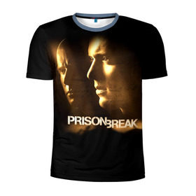 Мужская футболка 3D спортивная с принтом Prison break 3 в Петрозаводске, 100% полиэстер с улучшенными характеристиками | приталенный силуэт, круглая горловина, широкие плечи, сужается к линии бедра | Тематика изображения на принте: 