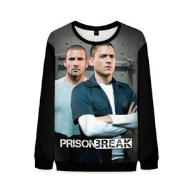 Мужской свитшот 3D с принтом Prison break 4 в Петрозаводске, 100% полиэстер с мягким внутренним слоем | круглый вырез горловины, мягкая резинка на манжетах и поясе, свободная посадка по фигуре | Тематика изображения на принте: prison break | побег | сериал