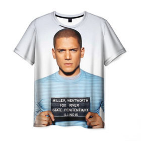 Мужская футболка 3D с принтом Prison break 5 в Петрозаводске, 100% полиэфир | прямой крой, круглый вырез горловины, длина до линии бедер | prison break | побег | сериал