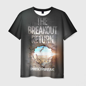 Мужская футболка 3D с принтом Prison break 8 в Петрозаводске, 100% полиэфир | прямой крой, круглый вырез горловины, длина до линии бедер | prison break | побег | сериал